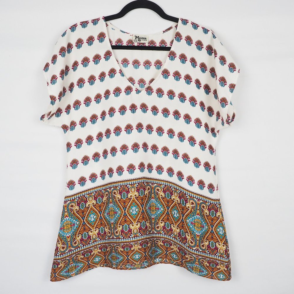 Show Me Your Mumu Boho Short Sleeve Top XS